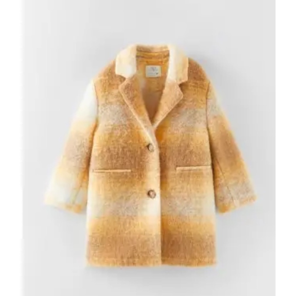 Zara yellow wool coat size 9 peacoat out wear jacket